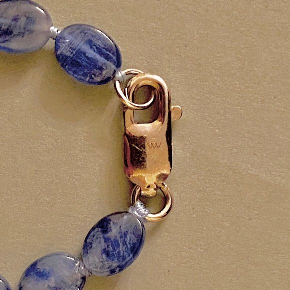 Blue Tourmaline WW Necklace, 16"" - Picture 4 of 7